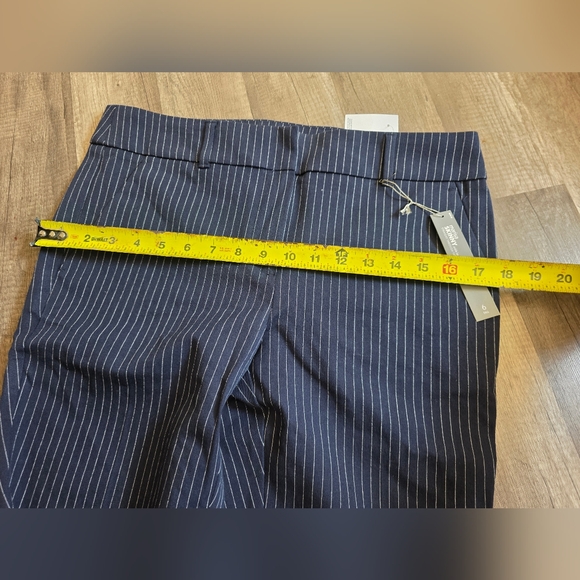 Nwt LOFT MARISA skinny Pinstripe Stripes Navy Blue 6 Tall Pants Classy Business - Picture 6 of 12